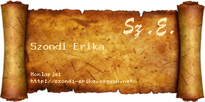Szondi Erika névjegykártya